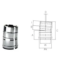 Curva 5° I1C05 ISO10 INOX Canna fumaria doppia parete