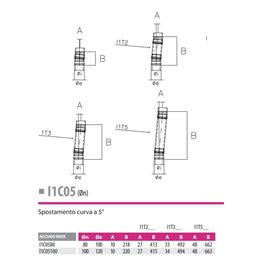 5° bend I1C05 ISO10 INOX Double wall flue