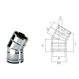 Curva 30° I1C3 ISO10 INOX Canna fumaria doppia parete