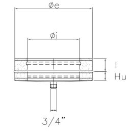 Condensate drain plug I5TS ISO50 INOX Double wall flue