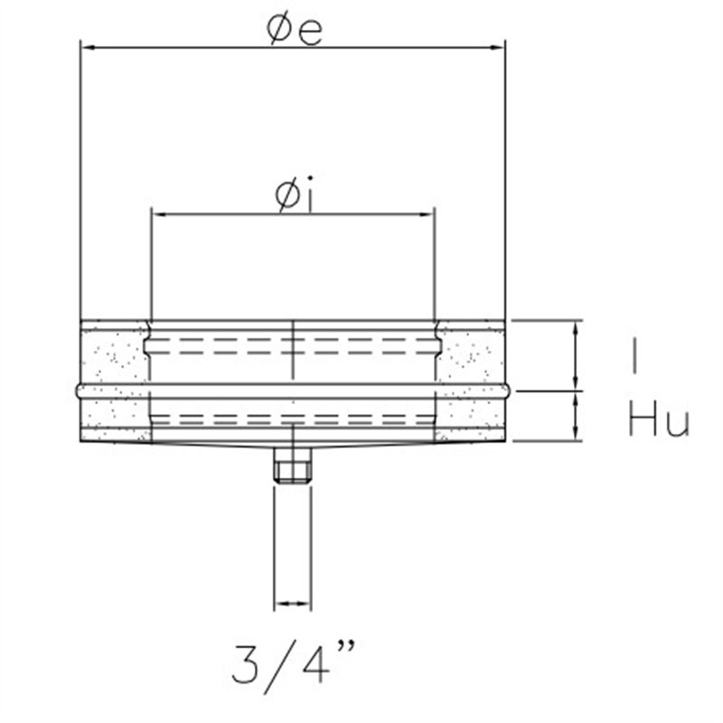Condensate drain plug I5TS ISO50 INOX Double wall flue - Matteoda.IT Italy