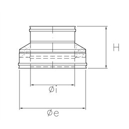 Double-mono junction I5RCU ISO50 INOX Double wall flue