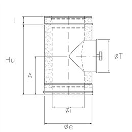 Inspection module 200°C max 200 Pa I5IT ISO50 INOX Double wall