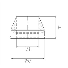 Truncated cone end cap I5TO ISO50 INOX Double wall flue
