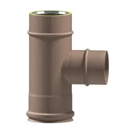 90° reduced single tee Ø 80mm K1TR ISO10 RUSTY Double wall flue