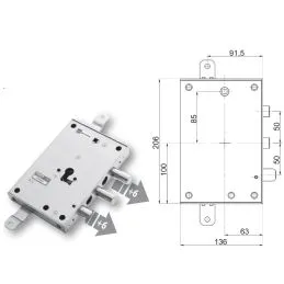 Security door lock Mottura 89.8571CP/Q for CPC
