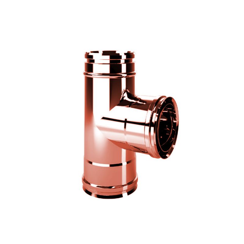 90 ° Tee RIAT9 ISOAIR Copper Double wall flue