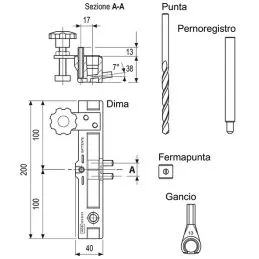 Dima for mounting hinges swing AGB E00112