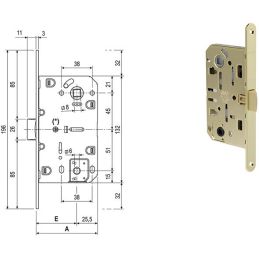 Lock for internal doors AGB 1102 MEDIANA double square bathroom