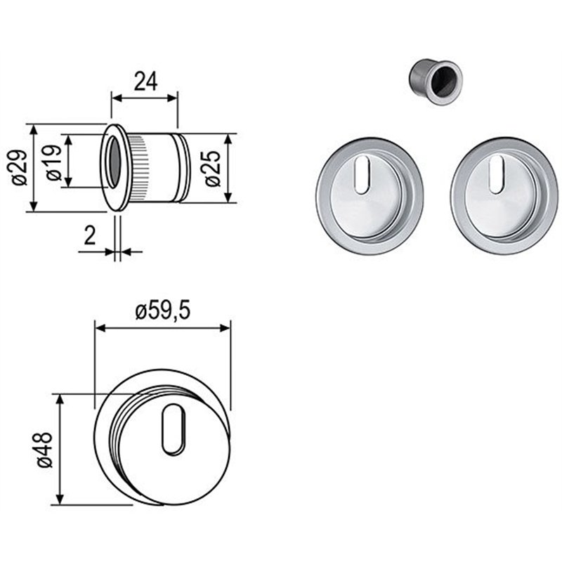 Handle kit for sliding doors AGB 192011