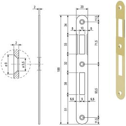 Strike plate for locks AGB 1000.01 CENTRO round edge