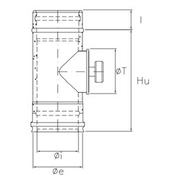 Round cap inspection module RIAIT ISOAIR Copper Double wall flue