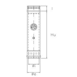 Modulo inserimento sonda con termometro RIAIC ISOAIR Rame Canna