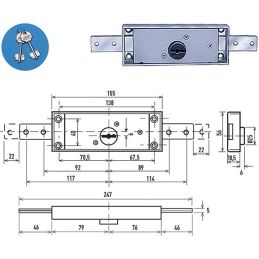 Central lock for roller shutter bolts rights 1600