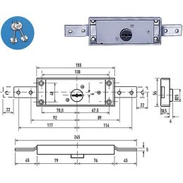 Central lock for roller shutter bolts rights 1600CZ