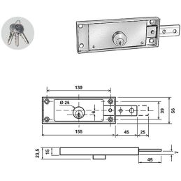 Potent 1610/CIL Side roller shutter lock