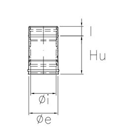 0.25 meter pipe RM1T2 ISO10 HAMMERED COPPER Double wall flue