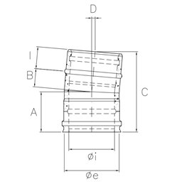 5° bend RM1C05 ISO10 HAMMERED COPPER Double wall flue