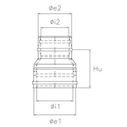 Reduction fitting RM1RCDR ISO10 HAMMERED COPPER Double wall flue