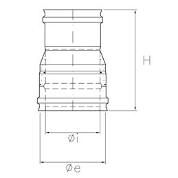 Double-mono junction RM1RCU ISO10 HAMMERED COPPER Double wall flue