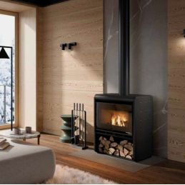 Stufa a legna Palazzetti Eva con forno ceramica bianco lucido - Barzotti