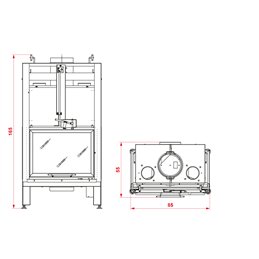 Wood-burning fireplace PALAZZETTI Ecomonobloc MX 64 F Angular