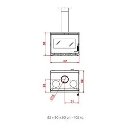 Palazzetti Ecopalex 76T Glass wood-burning fireplace insert