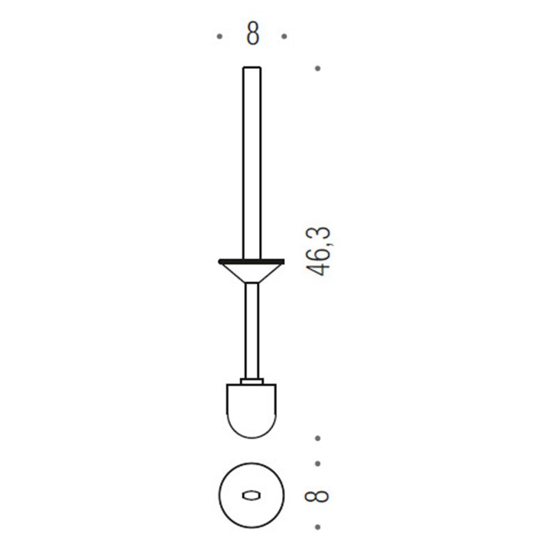 [Spare part] Handle with tuft for toilet brush B3058 Colombo