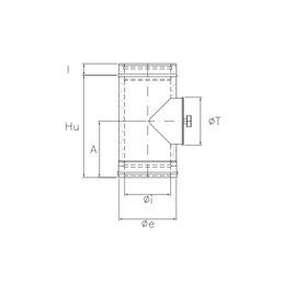 Modulo di ispezione N2IT ISO25 NERO OPACO Canna fumaria doppia