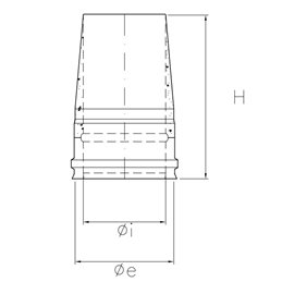Truncated conical end cap N1TO ISO10 MATT BLACK Double wall flue