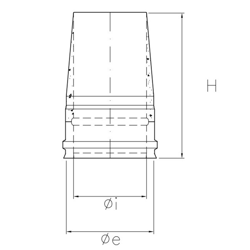 Truncated conical end cap N1TO ISO10 MATT BLACK Double wall flue