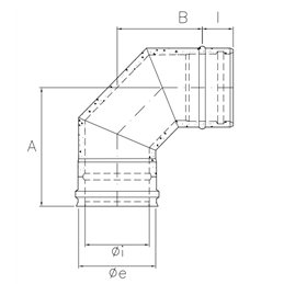 90° bend N1C9 ISO10 MATT BLACK Double wall flue