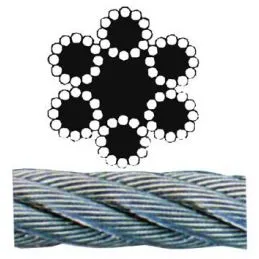 Galvanized steel wire rope diam. 6mm roll 100 mt.