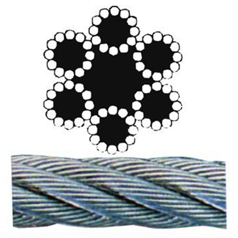 Fune acciaio zincato 72 fili diam.3mm rotolo 25 mt.