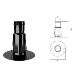 Rosone telescopico MFRT Monofire BLACK per stufe a pellet