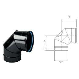 Curve 90 gradi with inspection for MONOFIRE pellet stoves De Marinis Inox