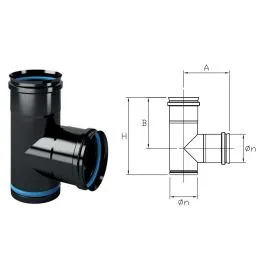 MALE 90 gradi T pipe for MONOFIRE pellet stoves De Marinis Inox