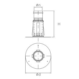 Telescopic rosette for stoves DESIGN PELLET De Marinis in Steel