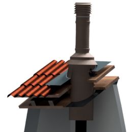 Wooden roof passage SICURO SLIM GO DEMARINIS system for stainless steel flue