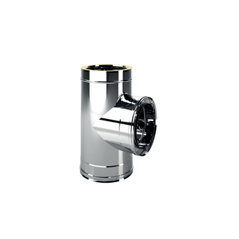 Double wall flue ISO25 Copper - I2T9 De Marinis 90 ° T fitting