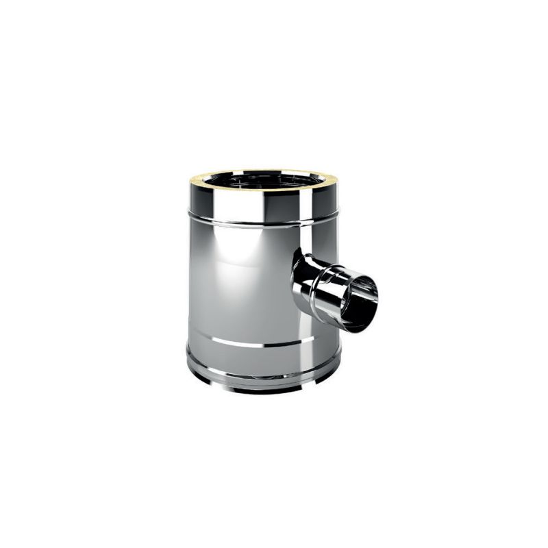 Reduced 90 ° T fitting ø80mm I2TR ISO25 INOX Double wall flue