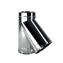 Raccordo a T 45° a braga I2T4 ISO25 INOX Canna fumaria doppia parete