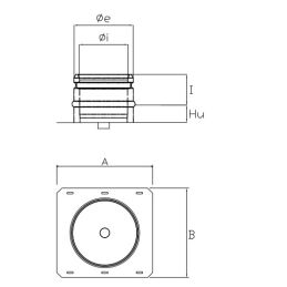 Base plate with central exhaust flue double wall ISO25 De Marinis Inox