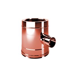 Reduced 90  gradi T pipe 80 mono Male flue double wall ISO25 De Marinis Copper