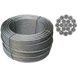 Fune acciaio lucido 133 fili antigiro per argani diam.4mm
