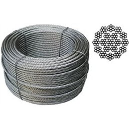 Fune acciaio lucido 133 fili antigiro per argani diam.6mm