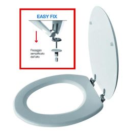 Universal toilet seat in white MDF wood