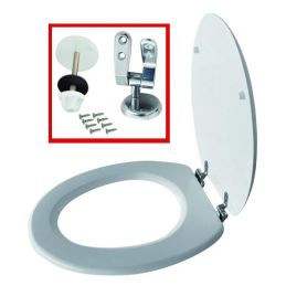 Universal toilet seat in white MDF wood with UNIVERSAL connection