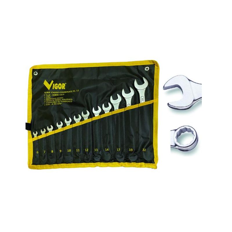 Series Combination wrenches DIN 3113 Vigor 12pcs 6:22