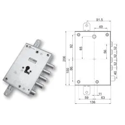 Security door lock Mottura 89.8571D/32Q for DIBI